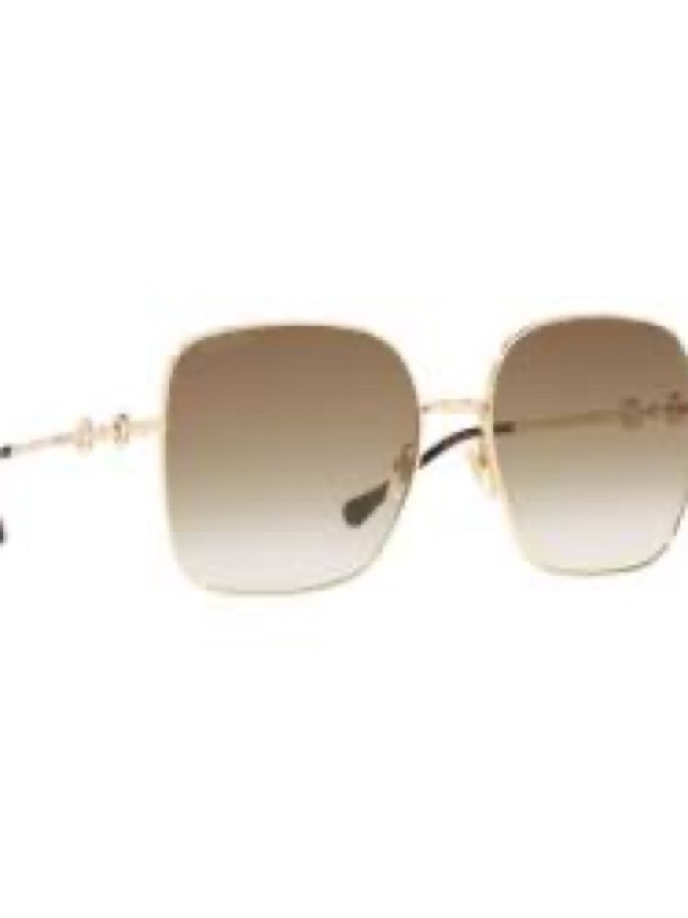 Gucci Gold Frame Brown Gradient Square Sunglasses - Women Accessories